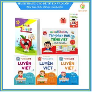 (Quà tặng 25k) Combo Toán Tư Duy Tập Đánh Vần và Bộ 3 Vở Tập Viết Cho Bé Chuẩn Bị Vào Lớp 1 (Tặng Kèm Bộ Thẻ Chữ Cái Và Chữ Ghép)