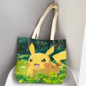 Bandai | Pokemon Dragon Masters Storage Bags Tote Bag Travel Summer Beach Shoulder Bag Reusable Grocery Shopping Bag Anime Artwork