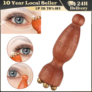 Handheld Lotus Seedpod Beauty Professional Brass & Rosewood Facial Gua Sha Tool Eye Relaxation Spot Meridians Acupoint Massage