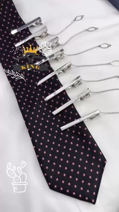 Cà vạt nam King caravat kẹp hợp kim cố định chuẩn vest lịch lãm AT01 ...