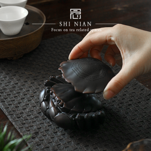 Integrated Purple Clay Crab Tea Strainer One-Piece Ceramic Filter Tea Pet Display Piece Tea Filtering Net Funnel Tea Table General
