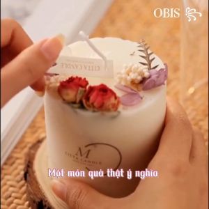 Nến thơm handmade OBIS hoa cỏ 4 mùa hương thơm tự nhiên thư giãn trang trí decor phòng bàn làm việc