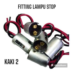 COD FITTING LAMPU STOP REM BELAKANG KAKI 2 SOKET LAMPU REM KALENG MOTOR MOBIL