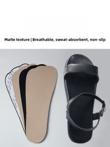 Womens Summer Slip-On Shoe Insoles Self-Adhesive Sweat Absorbent Anti-Slip Adhesive Leather Pigskin Shoe Inserts