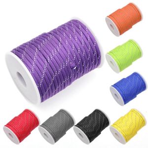 550 7 Core Reflective Paracord 30m Tactical Survival Parachute Cord Dia 4mm Lanyard Tent Guyline Rope For Outdoor Camping Hiking