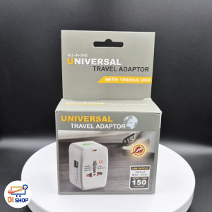 หัวเเปลงปลั่กอเนกประสงค์ Surge Protector all in one universal travel adapter Travel Power Adapter With 1000ma usb มีช่องชาร์ต USB 2 ช่อง