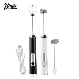 BINCOO Milk Frother Handheld Electric Foam Maker Mixer Cream Whisk Stainless USB Speed Adjustable for 3 Speed Rachargeable