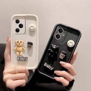 เคสโทรศัพท์ Honor 400 Pro Honor400Pro 5G เคสลายการ์ตูนหมียิ้มน่ารักปกป้องเลนส์ Honor400กรอบซิลิโคนนิ่มกันกระแทกพร้อมสายคล้อง