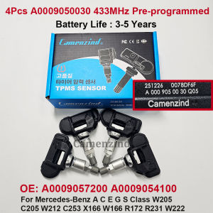 4Pcs Tire Pressure Sensor A0009050030 0009050030 For Benz A Class C-Class GLC S-Class SL [R231] C250 C300 C350 W212 W166 433MHz