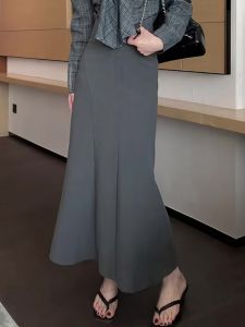 Slimming High Waist Midi Fish Tail Skirt Professional Commute Style Spring New Arrival Ladies Fashion plus Size Half Skirt