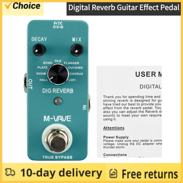 M-VAVE DIG REVERB Digital Reverb Guitar Effect Pedal 9 Reverb Types ...