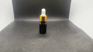 ขวด 5 มล. (12ใบ) อโรม่าสีชา+ฝาทองเงา+บีบขาว+หลอดแก้ว