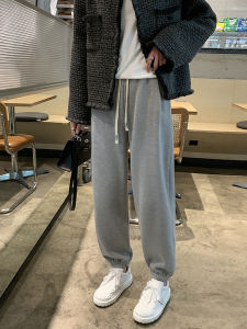 Womens Grey Straight Leg Joggers High Waist Cotton Blend Comfortable Casual Sports Pants Trendy Winter New Arrival