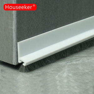 Houseeker Door Bottoom Draft Stopper with Brush Wind Noise Reduction Seal Strip Under Door Sealing Blocker Guard Sealer Door Weatherstrip