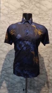 KEMEJA BATIK PRIA MEWAH SLIM FIT KATUN LENGAN PENDEK CS 54
