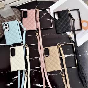 Luxury Crossbody Lanyard Card Slot Holder Case For Samsung Galaxy Z Fold 8 Ultra Fold8 Wallet Strap Cord Bag Leather Back Cover