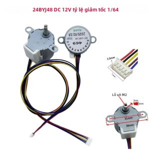 24BYJ48 Động Cơ Bước Cho Camera Giám Sát An Ninh DC 5V 12V Tỉ Lệ 1:64 Giám Sát Không Dây Micro Nam Châm Vĩnh Cửu Bàn Chải Chuyển Mạch