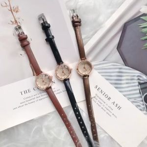 Đồng hồ nữ dây da đeo tay thời trang BARSH DH41 kiểu mới bền đẹp mặt đính đá cao cấp phong cách nhẹ nhàng nữ tính Basic Jewelry