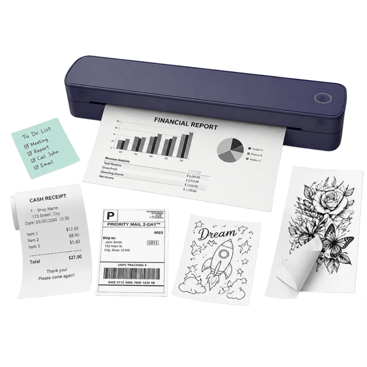 Tracking Paper.pdf A4 Portable Thermal Printer Bluetooth Photos PDF Document Printing ...