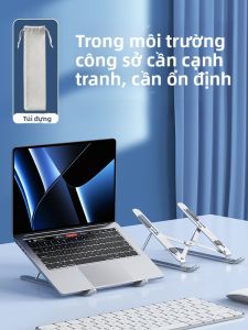 NUOPUCHI | Portable Aluminum Alloy Notebook Stand Riser Desktop Heightener 16 17 Inch Support Bracket Foldable Vertical Adjustment Office Gaming MacBook Base
