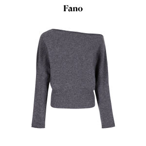 Fano | Áo Sweater Len 100% Lông Cừu Không Gian Rộng Rãi Vai Trụi