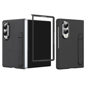 szhaiyu | For Samsung Galaxy Z Fold 8 Ultra Z Fold 8 7 6 5 4 3 Matte Skin Feel Kickstand Case With Tempered Glass Protect Film Full Cover
