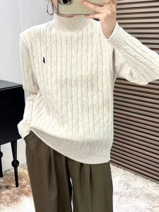 Thickened Half-High Collar Twisted Ladies Sweater Autumn Winter New Arrival Inner Knitted Base Shirt for Women Commute Style