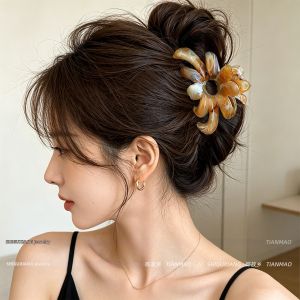 Ink Painting Petal Design High-class Sense Hair Clamp Medium