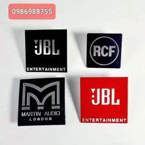 02 cái tem nhôm dán thùng loa JBL kích thước 5cm kim loại cao cấp. Tem RCF Martin Audio