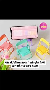 Giá Đỡ Điện Thoại ST GROUP hình ghế bằng nhựa có chân để màu pastel cute xinh xắn có thể gấp gọn để bàn đa chức năng