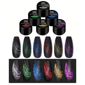 Sơn Gel Móng Tay Phản Quang Nhiều Màu Sắc Superflash 8ml Cọ Siêu Nhỏ Vẽ Sọc Tạo Kiểu Móng Nghệ Thuật Dùng Được Với Đèn LED/UV