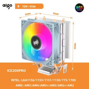 Aigo ICE RGB CPU Cooler 90mm Im Lặng Quạt Với 6 Ống Dẫn Nhiệt Cho Intel 1700/1150/1156/1366/1155 AMD LGA 775-1700 Tương Thích 3PIN Tản Nhiệt