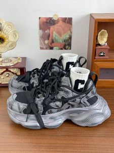 Retro Vintage Dad Shoes Womens Trendy 2025 New Thick Bottom Heightening Versatile Sports Casual Shoes round Toe Flat Heel