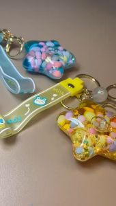 Gantungan Kunci Acryric Bintang Lucu Warna Pastel