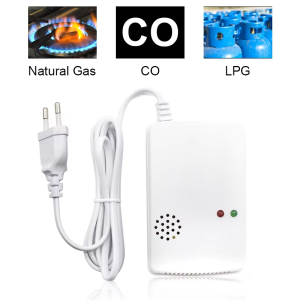 2-in-1 Natural Gas Carbon Monoxide Detector Plug-In Combustible Gas Leak Sensor Alarm for Kitchen Propane LPG Combination