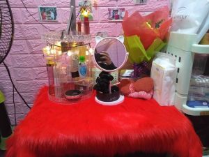 Thảm lông dài màu đỏ  lông dài trải bàn trang điểm chụp ảnh sản phẩm lót phòng