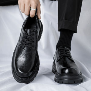 NUDANLAI | Mens British Style Business Shoes Leather Breathable Height-Increasing