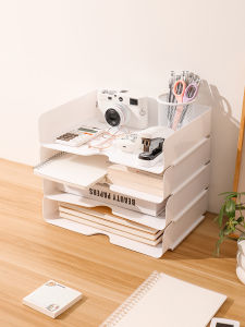 A4 Storage Box Stackable Organizer for Books Documents and Stationery Ideal for Dormitory Office and Home