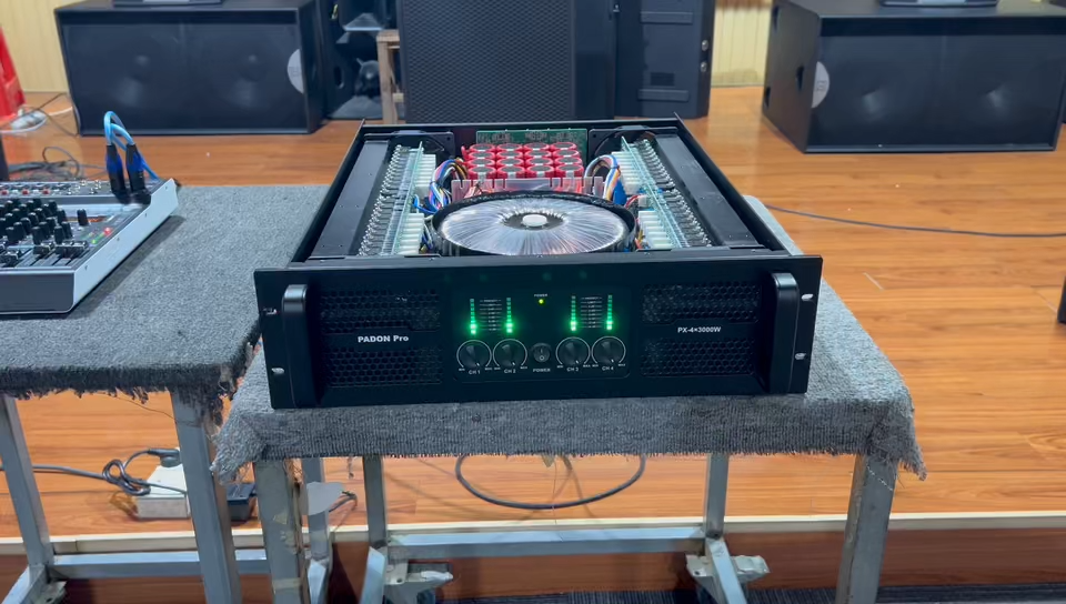 PADON Pro PX-4x3000W Professional Power Amplifier 4 Channel H Class Rack Mount Audio