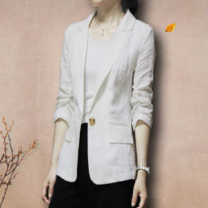 Romantic Sisters Autumn New Style Japanese Design Linen Womens Blazer Jacket Top Breathable Moisture Wicking Commute Friendly