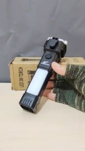 Senter LED SWAT 36W Zoom & Powerbank Tahan Air Senter Mini Waterproof Jarak Dekat dan Jauh