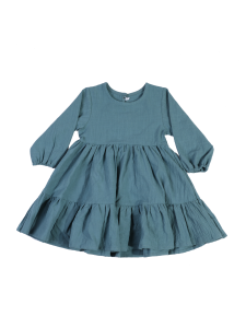 New Style Toddler Dress Long Sleeve Cotton Childrens Dress Solid Color European and American Girls Jumpsuit Dress