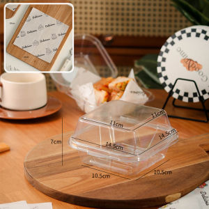 Disposable Transparent Picnic Bento Cake Box Hamburger Towel Roll to-Go Box Daifuku Tiramisu Packing Box
