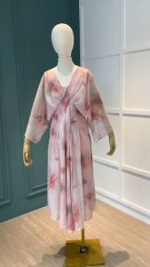 D11663 Soft Tone Dolman Sleeves 2in1 Dress