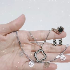 SET PERHIASAN DEWASA 4 IN 1 SILVER AKSESORIS ANTI ALERGI/SET-724/SET-725