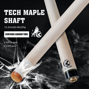 KONLLEN Maple Pool Cue Single Shaft  with 12.5mm Tip Built in Carbon Fiber Tube Low Deflection Pro Taper Easy to Control Billiard Shaft for Pool Sticks