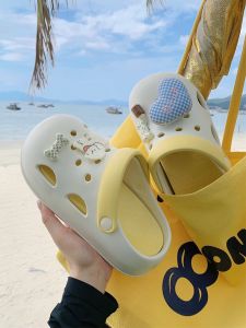 รองเท้าแตะ EVA แบบสวมสำหรับผู้หญิงในช่วงฤดูร้อน สวมใส่สบาย ระบายอากาศได้ดี รองเท้าแตะแบบสวมส้นหนาสำหรับกลางแจ้ง ทรงหัวมน