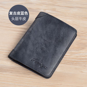 กระเป๋าสตางค์หนังแท้สำหรับผู้ชาย กระเป๋าใส่บัตรใบขับขี่ 2025 รุ่นใหม่ กระเป๋าสตางค์แบบสั้น กระเป๋าใส่เงินแบบยูนิฟอร์มแบบยูนิเซ็กซ์ กระเป๋าหนังวัว