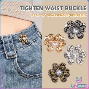 Need. Fashion Flower Jeans Waist Buckle Adjustable Waist Buckle No Sew Removable Decorative Pins 1Set
