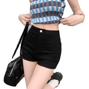 Retro Washed High Waist Denim Mini Skirt Women Thin Model Anti Exposure Hip Conceal Slim A-Line Short Skirt Summer